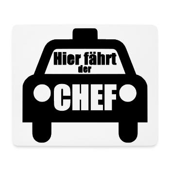 Hier fährt der Chef Taxi Fahrer Auto Geschenk - Mousepad (Querformat) - Weiß - Vorne