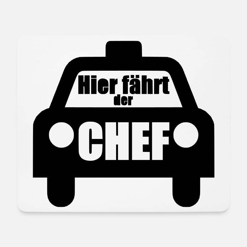Hier fährt der Chef Taxi Fahrer Auto Geschenk - Mousepad (Querformat) - Weiß