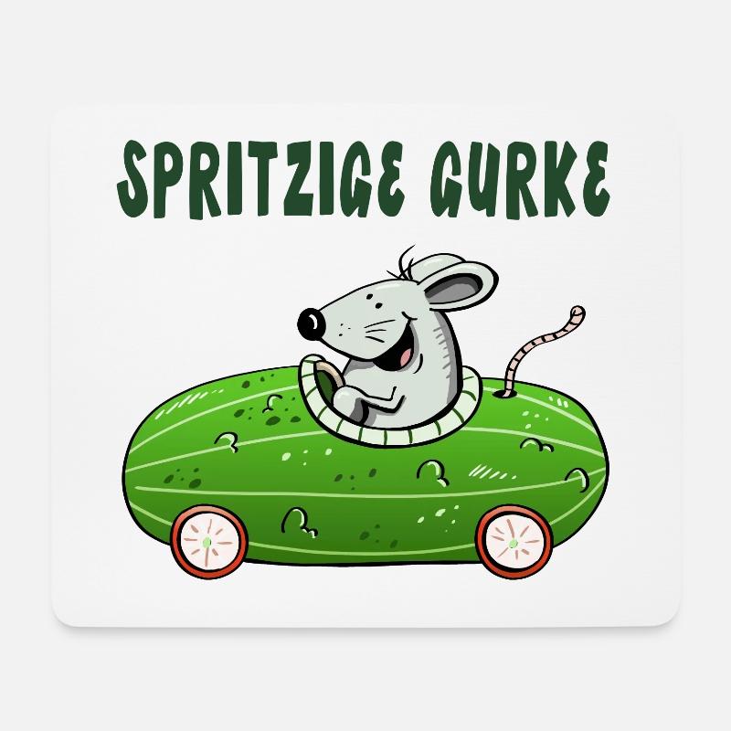 Spritzige Gurke - Spritztour - Auto - Maus - Mousepad (Querformat) - Weiß