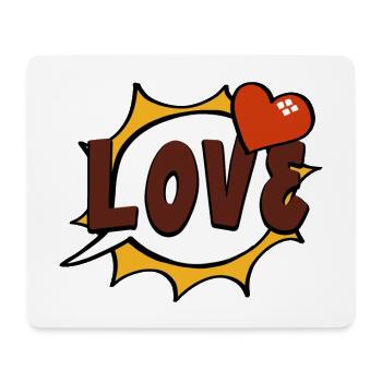 Love Pop-Art Sprechblase - Mousepad (Querformat) - Weiß - Vorne