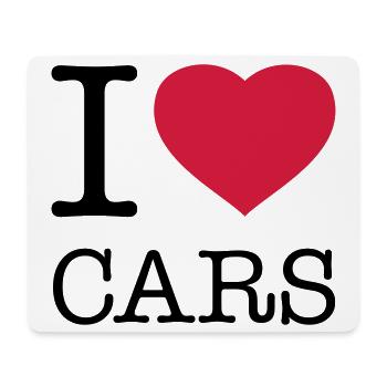 I LOVE CARS Autos - Mouse Pad (horizontal) - white - Front