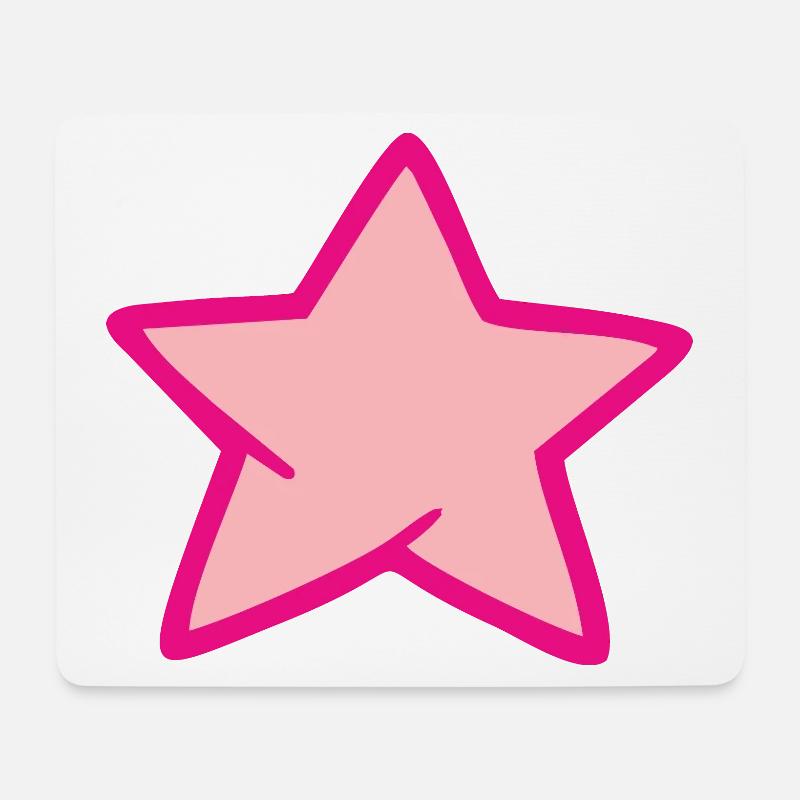 Rosa Stern - Mousepad (Querformat) - Weiß