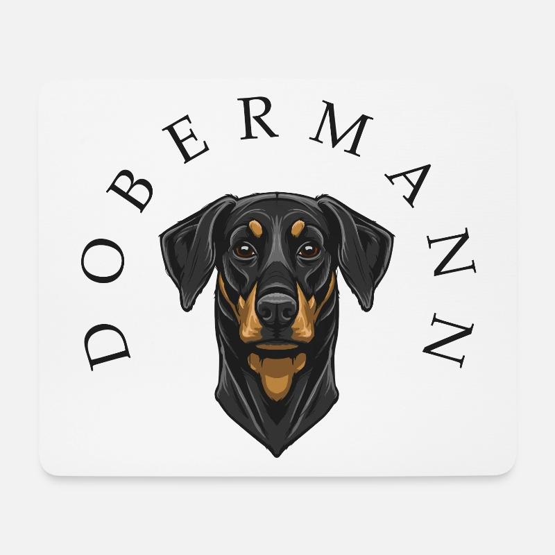 Dobermann - Mousepad (Querformat) - Weiß