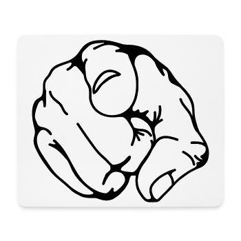hand faust finger - Mousepad (Querformat) - Weiß - Vorne