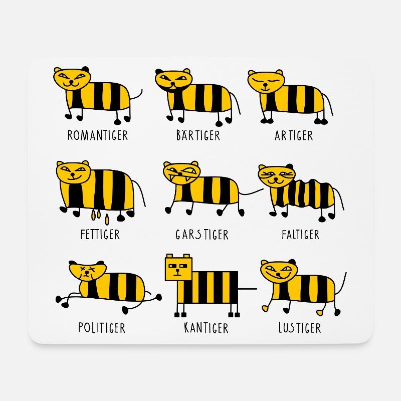 Lustige Tiger - Mousepad (Querformat) - Weiß