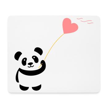 panda heart cute balloon bear big thick kusch - Mouse Pad (horizontal) - white - Front