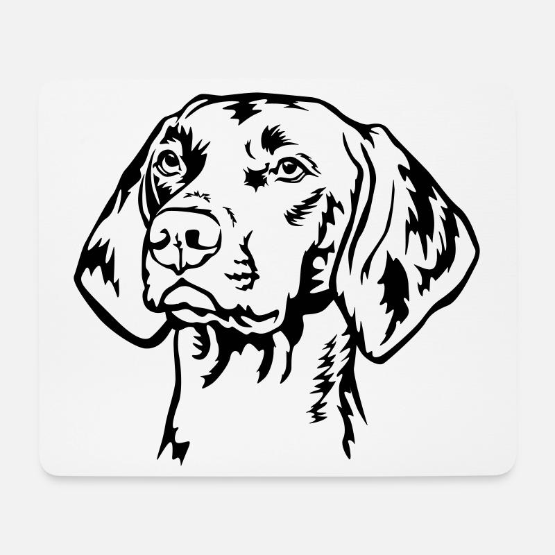 Magyar Vizsla Kopf - Mousepad (Querformat) - Weiß