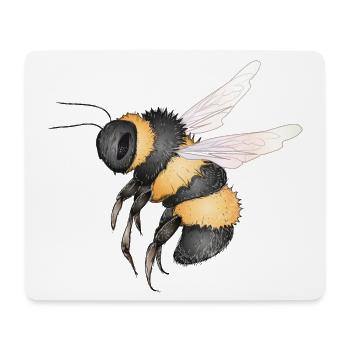 detailed drawing of a flying bumblebee - Mouse Pad (horizontal) - white - Front