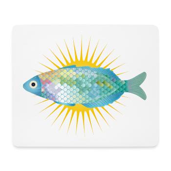 poisson brillant dans des couleurs pastel délicates - Tapis de souris (format paysage) - blanc - Devant