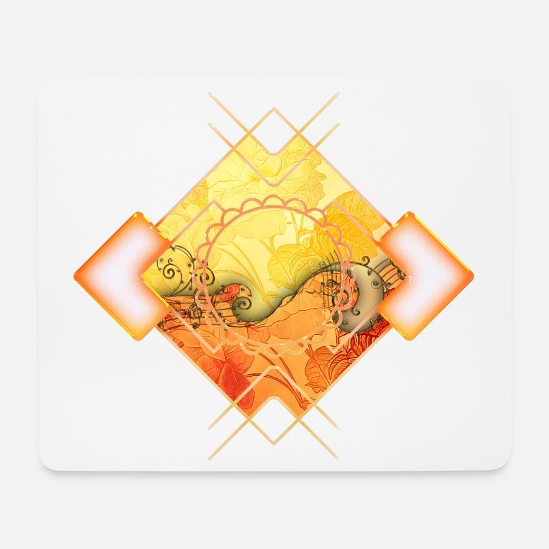 Elegante Rosen mit Noten - Mousepad (Querformat) - Weiß