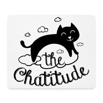 Chatitude, drôle de chat ! humour chat paresseux - Tapis de souris (format paysage) - blanc - Devant