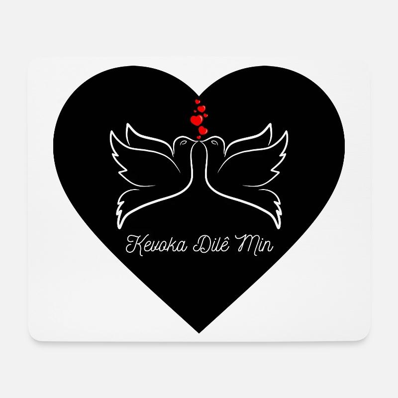 Kevoka Dilê Min - Mousepad (Querformat) - Weiß