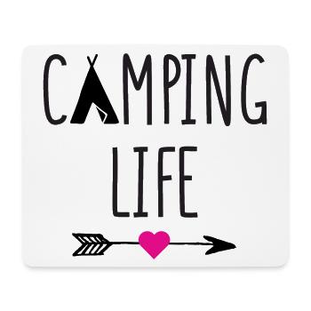 Vie de camping - Tapis de souris (format paysage) - blanc - Devant