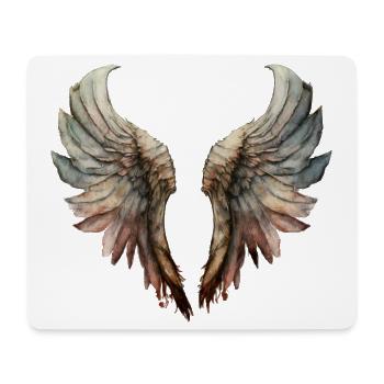 Pastellfarbene Aquarellflügel - Mousepad (Querformat) - Weiß - Vorne