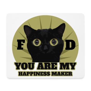 Cute Black Cat - Mouse Pad (horizontal) - white - Front