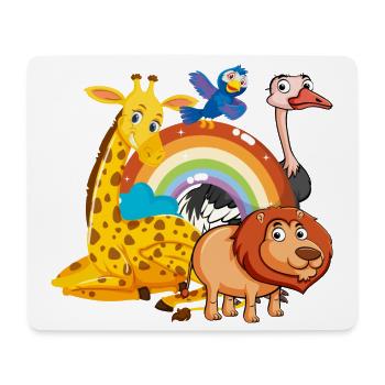 Regenbogen Dschungel Pals Illustration - Mousepad (Querformat) - Weiß - Vorne