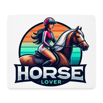 Lebendige Reiter-Illustration - Mousepad (Querformat) - Weiß - Vorne