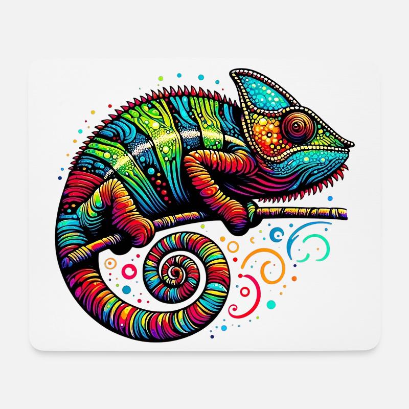 Chamäleon - Mousepad (Querformat) - Weiß