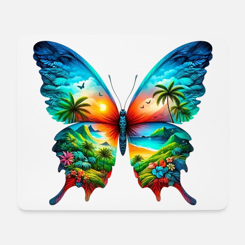Schmetterling - Mousepad (Querformat) - Weiß