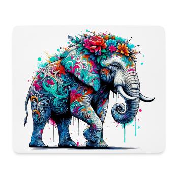 Elefant - Mousepad (Querformat) - Weiß - Vorne