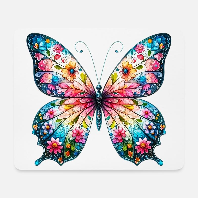Schmetterling - Mousepad (Querformat) - Weiß