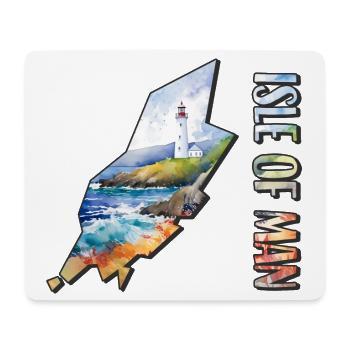 Watercolor Map Isle of Man - Mouse Pad (horizontal) - white - Front