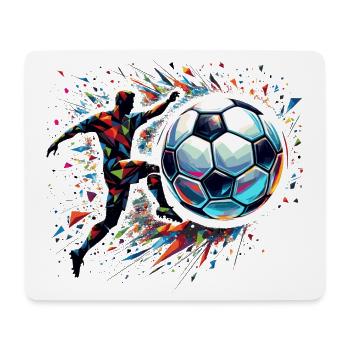 dynamic soccer player playing soccer - Mouse Pad (horizontal) - white - Front