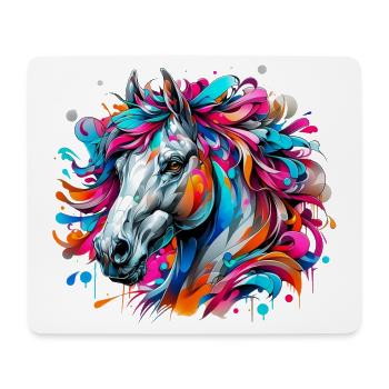 Pferd - Mousepad (Querformat) - Weiß - Vorne