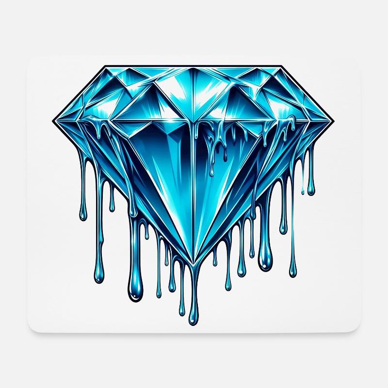 Diamant - Mousepad (Querformat) - Weiß