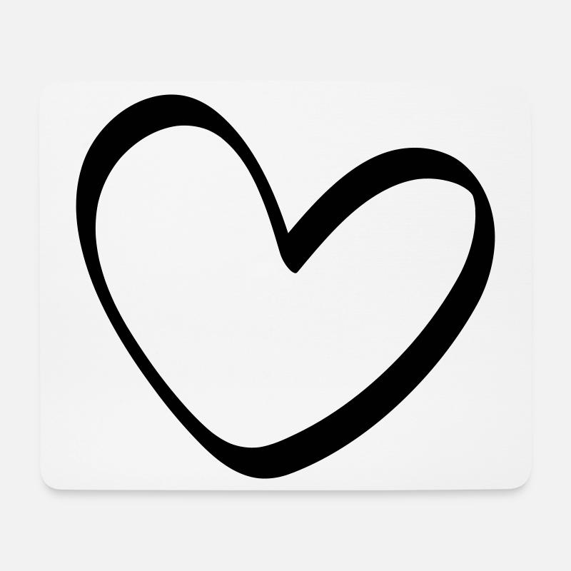 Das ungleiche Herz Outline - Mousepad (Querformat) - Weiß