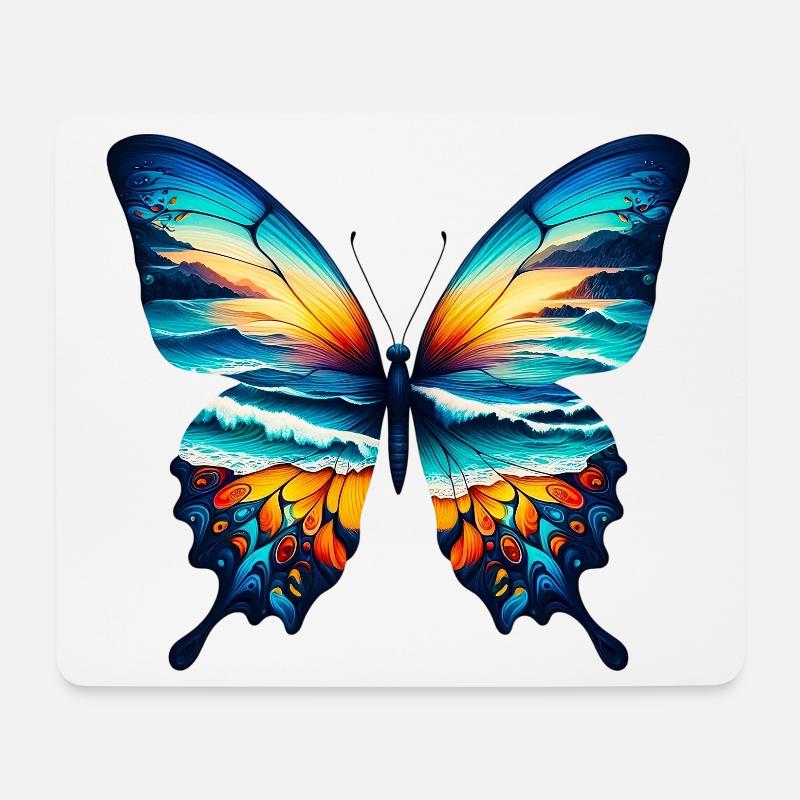 Schmetterling - Mousepad (Querformat) - Weiß