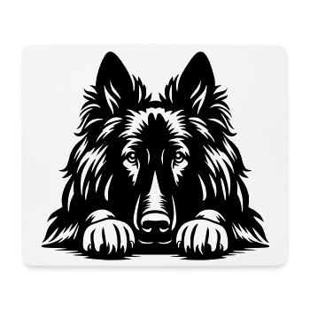 Tervueren Head with Paws - Mouse Pad (horizontal) - white - Front