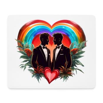 The magic of the moment: elegant cheerful silhouettes - Mouse Pad (horizontal) - white - Front