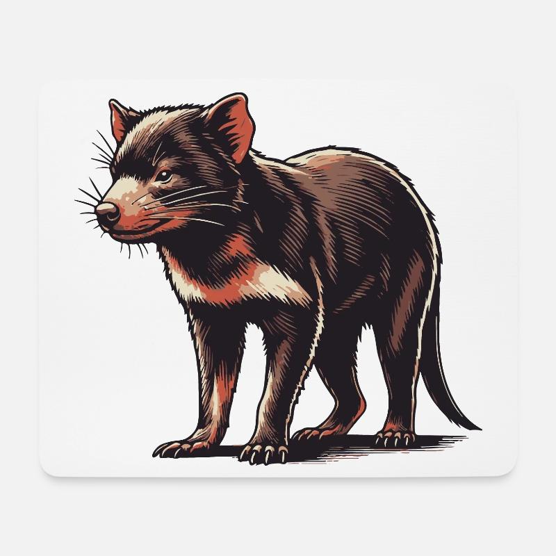 Tasmanischer Teufel - Mousepad (Querformat) - Weiß