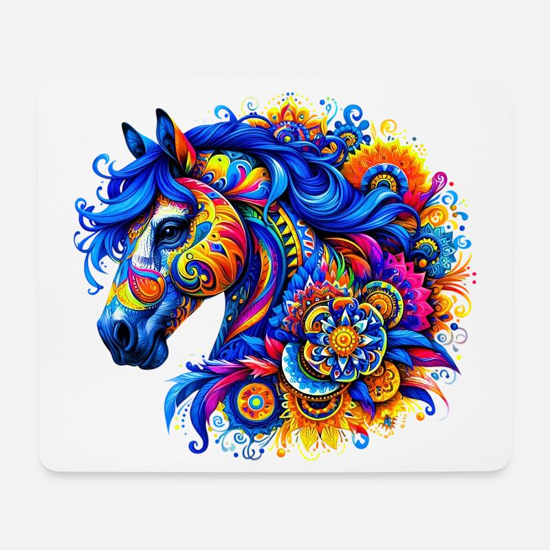 Pferd - Mousepad (Querformat) - Weiß