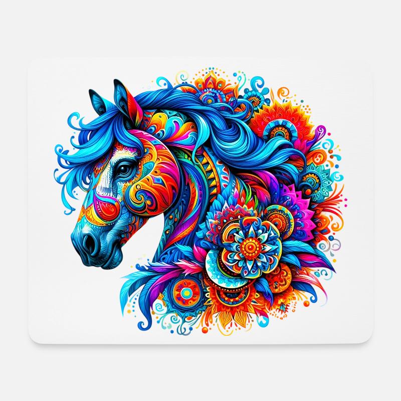 Pferd - Mousepad (Querformat) - Weiß