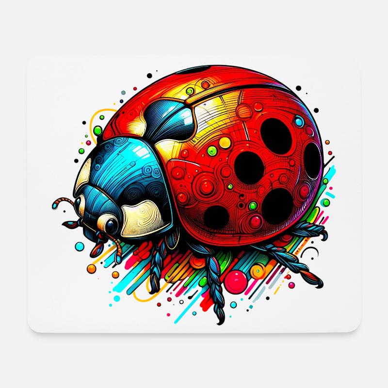 Coccinelle - Tapis de souris (format paysage) - blanc