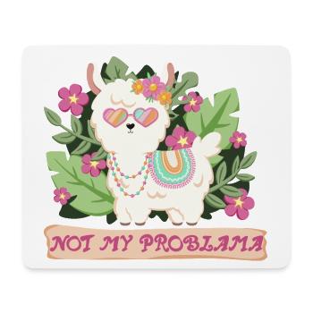 Sommer Lama Alpaka - Not my problem - Mousepad (Querformat) - Weiß - Vorne