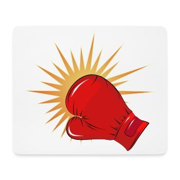 Roter Boxhandschuh mit Schlag-Effekt - Mousepad (Querformat) - Weiß - Vorne
