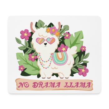 Sommer Lama - No Drama Lama - Mousepad (Querformat) - Weiß - Vorne