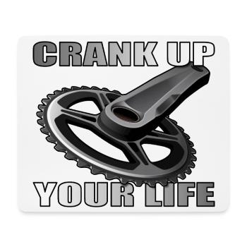 Crank Up Your Life design for bike lovers - Mouse Pad (horizontal) - white - Front