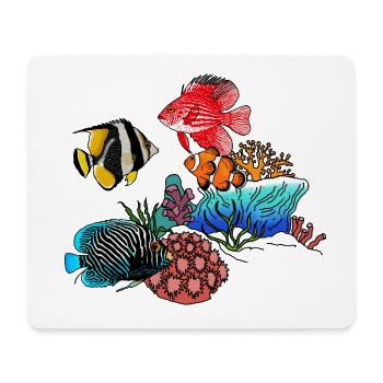 Exotic fish and corals - Mouse Pad (horizontal) - white - Front