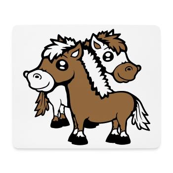 2 Chevaux Homme Femme Amoureux Amis Amour Équipe - Tapis de souris (format paysage) - blanc - Devant