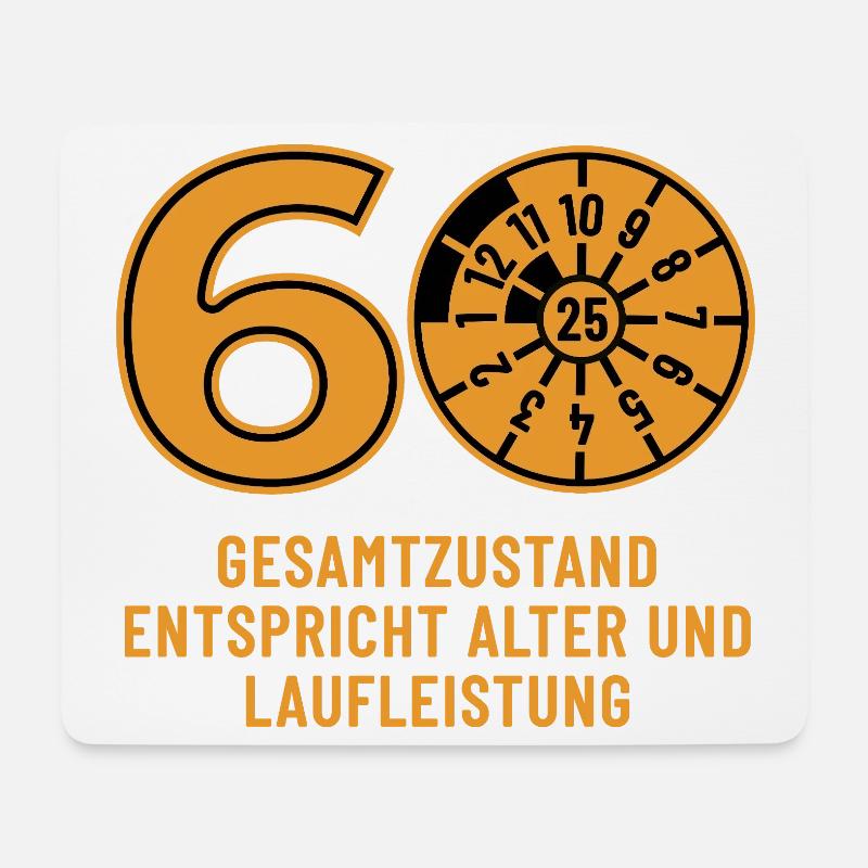 HU Oktober 2025 - 60 Jahre - Geburtstag Geschenk - Mousepad (Querformat) - Weiß