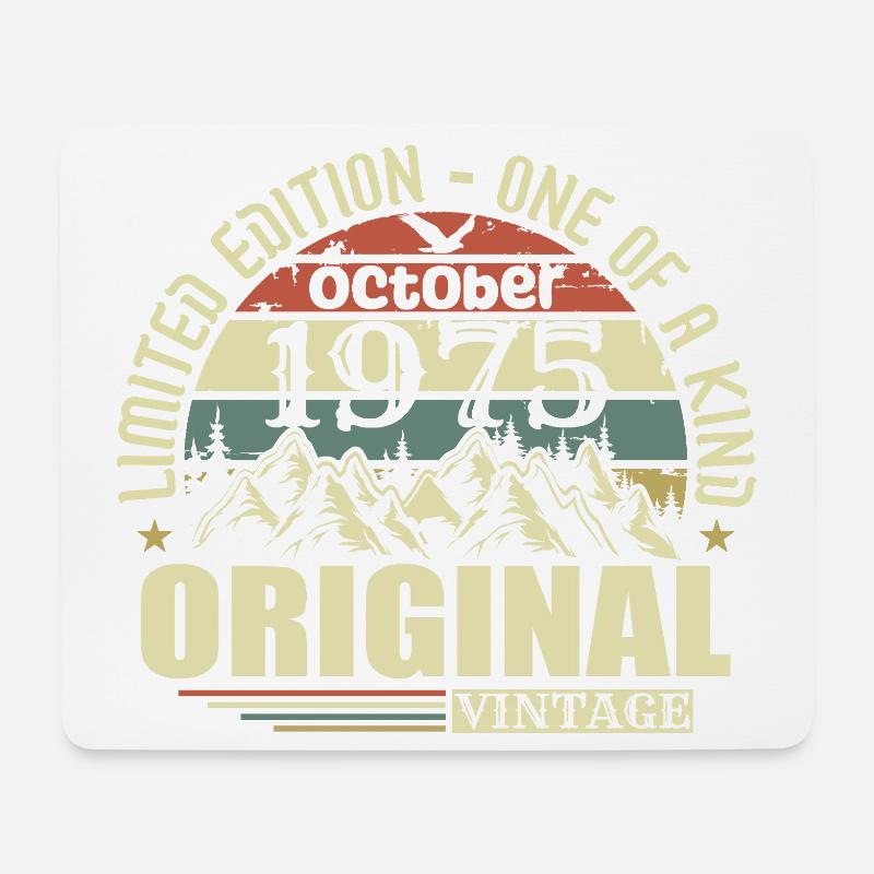 oktober 1975 - Geschenk zum 50.Geburtstag oktober  - Mousepad (Querformat) - Weiß