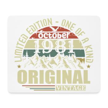 october 1981 - 44th birthday gift october - Mouse Pad (horizontal) - white - Front