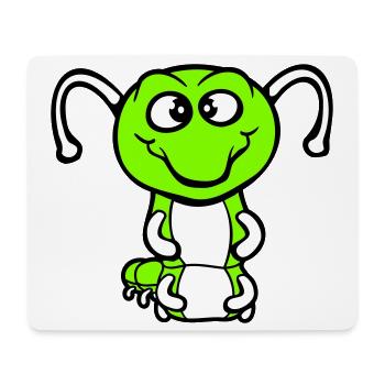 Caterpillar Friendly sweet lovely smiles happy Comic - Mouse Pad (horizontal) - white - Front