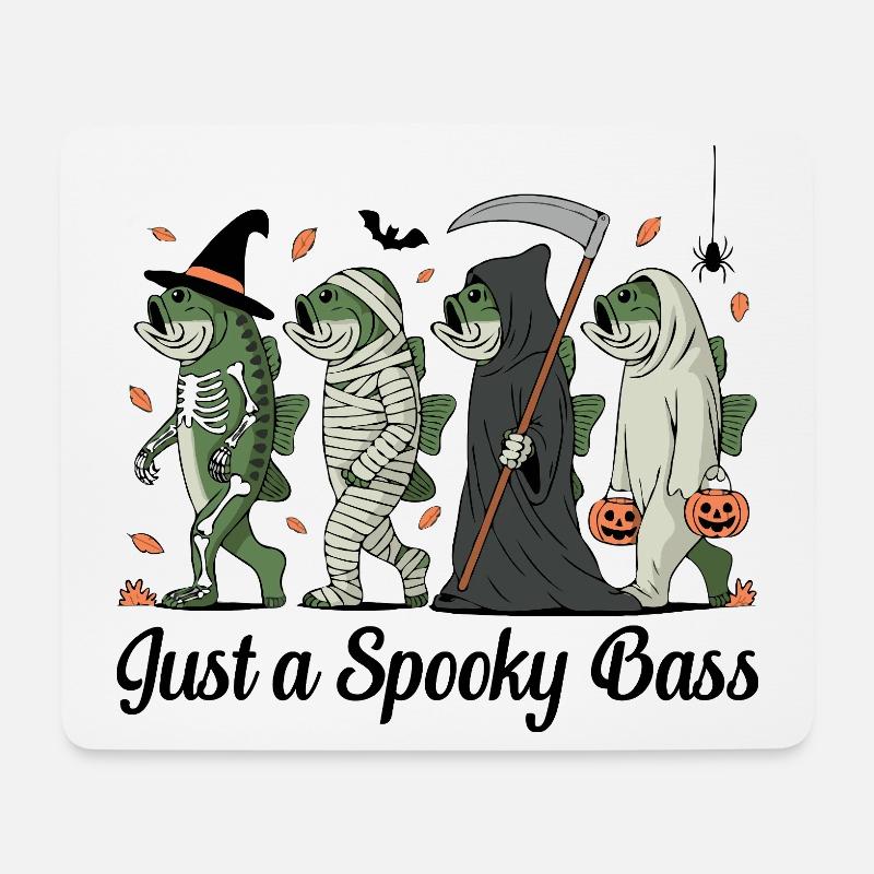 Disguised Fish Creatures Halloween Perch Angler - Mouse Pad (horizontal) - white