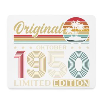 75ème Anniversaire Original Octobre Millésime 1950 - Tapis de souris (format paysage) - blanc - Devant