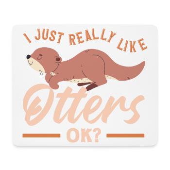 Seeotter Wie Otter Niedlich - Mousepad (Querformat) - Weiß - Vorne